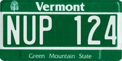 VT license plate NUP124