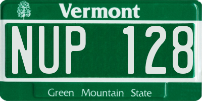 VT license plate NUP128