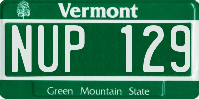 VT license plate NUP129