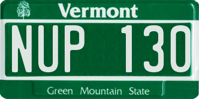 VT license plate NUP130