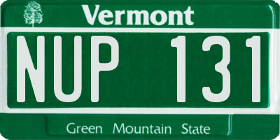VT license plate NUP131