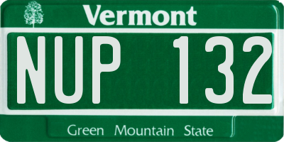 VT license plate NUP132