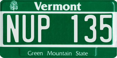 VT license plate NUP135