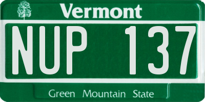 VT license plate NUP137