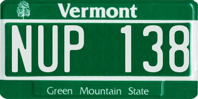 VT license plate NUP138
