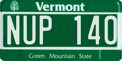 VT license plate NUP140