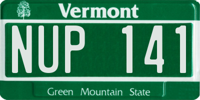 VT license plate NUP141