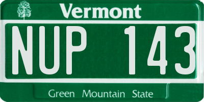 VT license plate NUP143