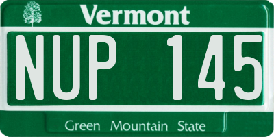 VT license plate NUP145