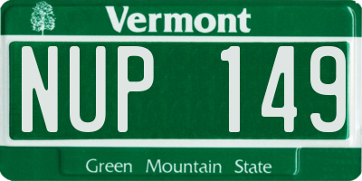 VT license plate NUP149