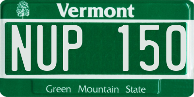 VT license plate NUP150