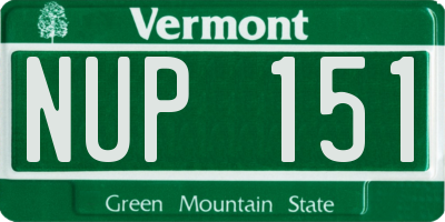 VT license plate NUP151