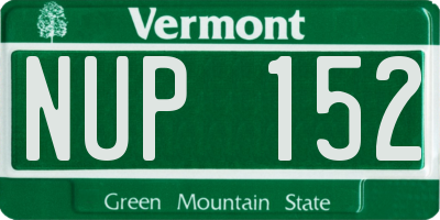 VT license plate NUP152