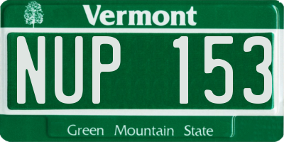 VT license plate NUP153