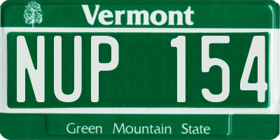 VT license plate NUP154
