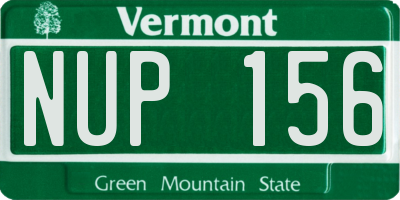 VT license plate NUP156