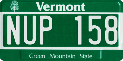 VT license plate NUP158