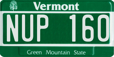 VT license plate NUP160