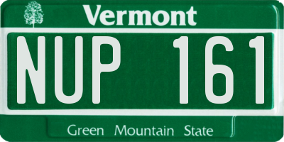 VT license plate NUP161