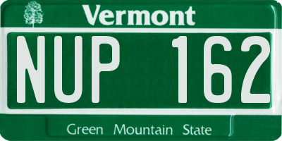 VT license plate NUP162