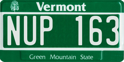 VT license plate NUP163