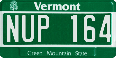 VT license plate NUP164