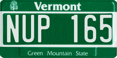 VT license plate NUP165