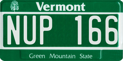 VT license plate NUP166