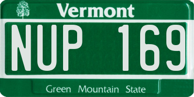 VT license plate NUP169