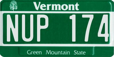 VT license plate NUP174