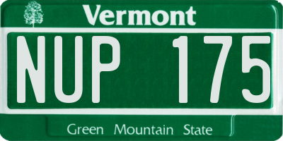 VT license plate NUP175