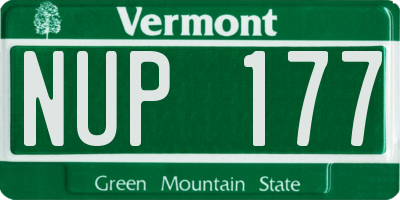 VT license plate NUP177