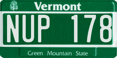 VT license plate NUP178