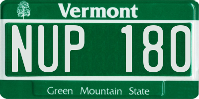 VT license plate NUP180