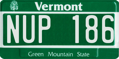 VT license plate NUP186