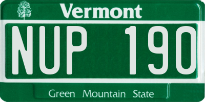 VT license plate NUP190