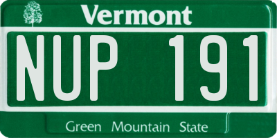 VT license plate NUP191
