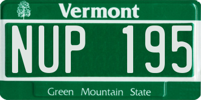 VT license plate NUP195