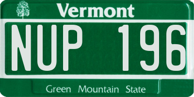 VT license plate NUP196