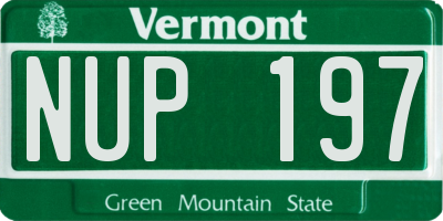 VT license plate NUP197