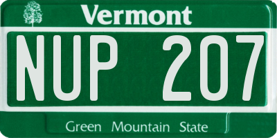 VT license plate NUP207