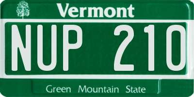 VT license plate NUP210