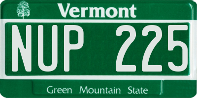 VT license plate NUP225