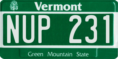 VT license plate NUP231
