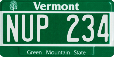 VT license plate NUP234