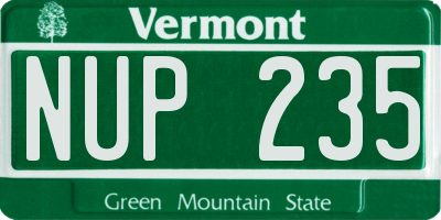 VT license plate NUP235