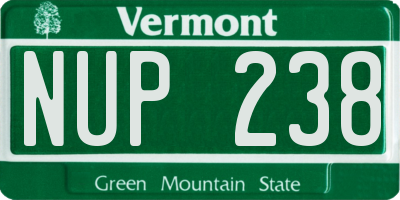 VT license plate NUP238