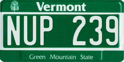 VT license plate NUP239