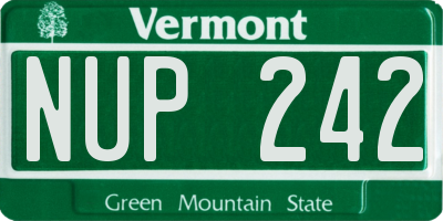 VT license plate NUP242