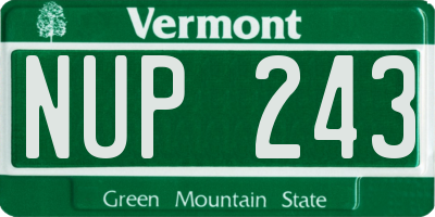 VT license plate NUP243
